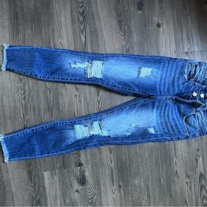 BKE Blue Distressed Skinny Jeans